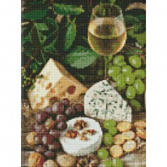 Алмазная мозаика "Вино с сыром"