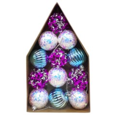 Новогодние украшения, 12 штук, шарики, D=5 см, в коробке