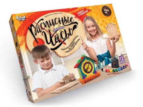 Розписний годинник-конструктор "Будиночок"