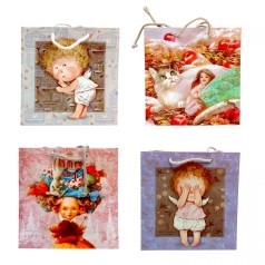 Пакет бумажный 16*16*7 микс видов