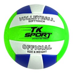 Мяч волейбольный TK Sport, 280-300 граммов, материал мягкий PVC (БЕЛО-ЗЕЛЕНЫЙ)