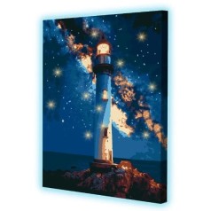Картина по номерам со светодиодной подсветкой "Звездный маяк" 40х50 см