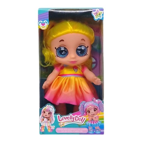 Кукла "Lovely Doll", 22 см, подсветка, веселая песенка (желтая)