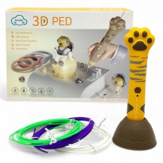 Игрушка 3D ручка (Лапка тигра) (подставка, 3 цвета пластика в комплекте)