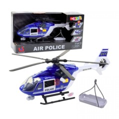 Вертолет "Полиция", подсветка, звук, заводные лопасти, механический подъемник, открываются двери, груз, в коробке