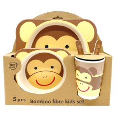 Набор детской бамбуковой посуды (Обезьяна)
