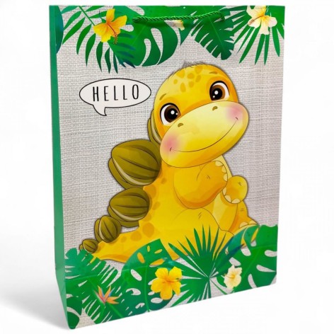 Пакет подарунковий, 32х26х10 см, ДИНОЗАВРИ (ВИД 3)