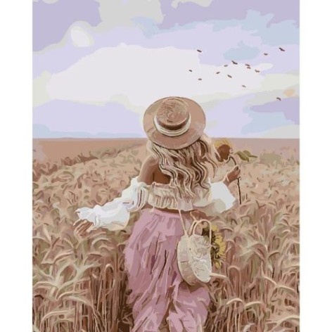 Картина за номерами "Дівчина в полі"