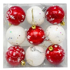 Новорічні прикраси, 9 штук, кульки, D = 5,5 см, у слюді