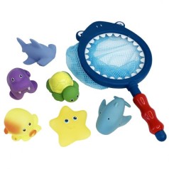 Ігровий набір для купання (Сачок акула + 6 іграшок)