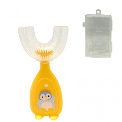 Детская зубная щетка-капа в футляре (ЖЕЛТАЯ)