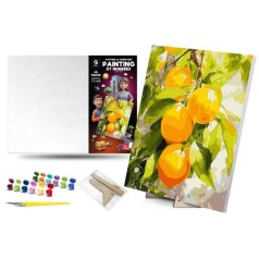 Картина по номерам 40х50 см "Сочные лимоны" с деревянной подставкой