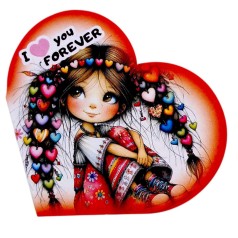 Открытка поздравительная "Валентинка" 13,1х7,1 см (10 штук)