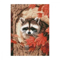 Алмазная мозаика "Енотик и осень"