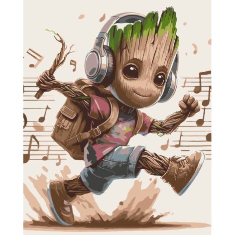 Картина по номерам "Музыкальный Грут" 40х50 см