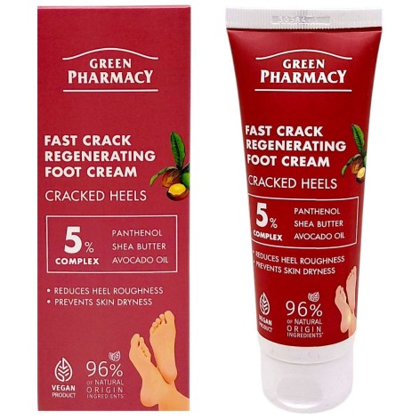 Крем-гель для ног Green Pharmacy 75 мл, регенерирующий, быстродействующий против трещин