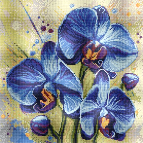 Алмазная мозаика "Нежная орхидея" 40х40 см