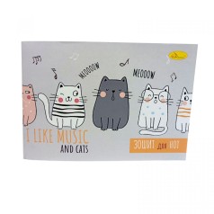 Тетрадь для нот, А5 12 арк (КОТИКИ)