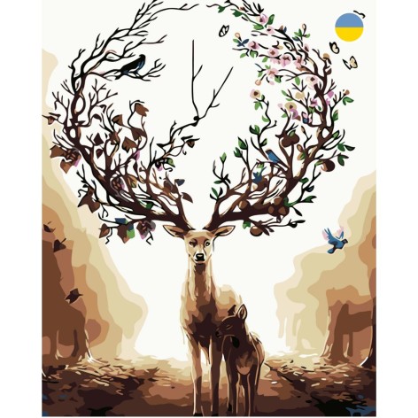 Картина по номерам "Цветущий олень" 40x50 см