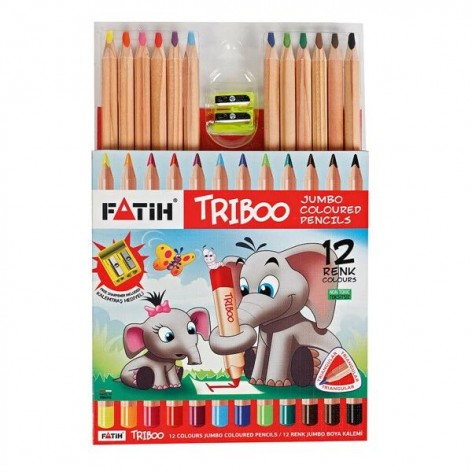 Олівці кольорові "Triboo Jumbo", 12 шт