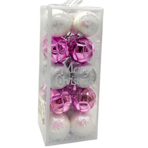 Новогодние украшения, 20 штук, шарики, D=5 см, в слюде