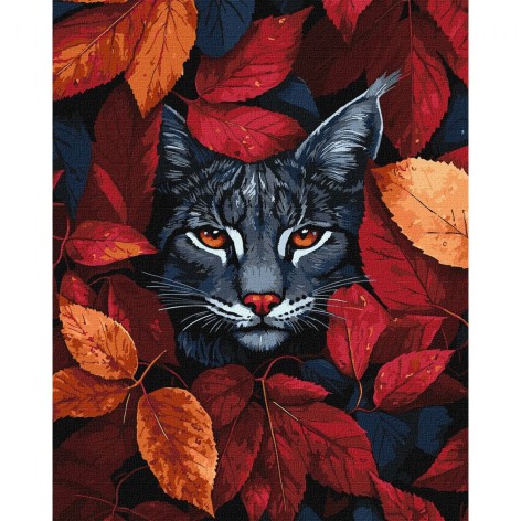 Картина по номерам "Осенняя рысь" 40x50 см