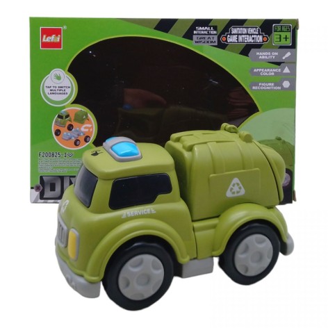 Машинка-конструктор інтерактивна "Сміттєвоз", магнітна, зі світлом