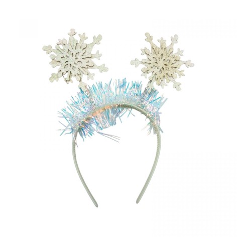 Новогодние обручи снежинка с блестками 24 см