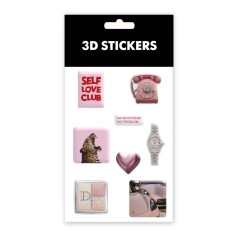 3D стікери "Pink lover " Набір 8 стікерів