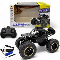 Джип на радиоуправлении (Wi-Fi камера 4K HD, приложение, подсветка, акум. 3.7V, пульт 2.4G, USB-кабель, отвертка, амортизация, противоударный корпус, резиновые шины, держатель для телефона)