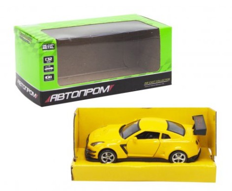 Машинка "Nissan GT-R" із серії "Автопром", жовтий