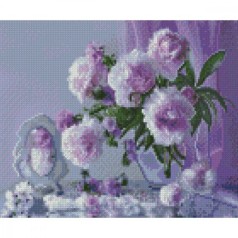 АЛМАЗНАЯ МОЗАИКА "сиреневые оттенки пионов"
