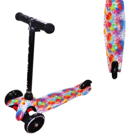 Уцінка. Самокат чотириколісний "Best Scooter", графіті - Колеса не 4, а 3