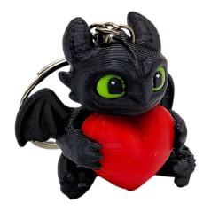 Брелок 3d печать "Беззубик с сердечком"