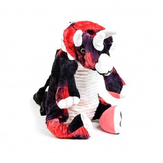 Мягкая игрушка-рюкзак "Динозавр: Трицератопс", черно-красный
