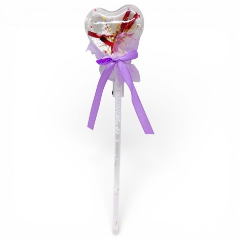 Игрушка со светом "Сердце на палочке" 38 см (ФИОЛЕТОВОЕ)