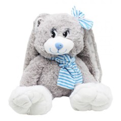 Плюшевый заяц в голубом шарфике (52 см)
