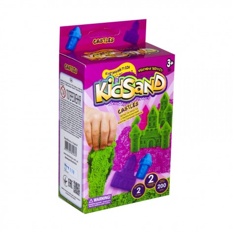 Кінетичний пісок "KidSand: Замок" з формочками, 200 г, KS-05-01U (укр)