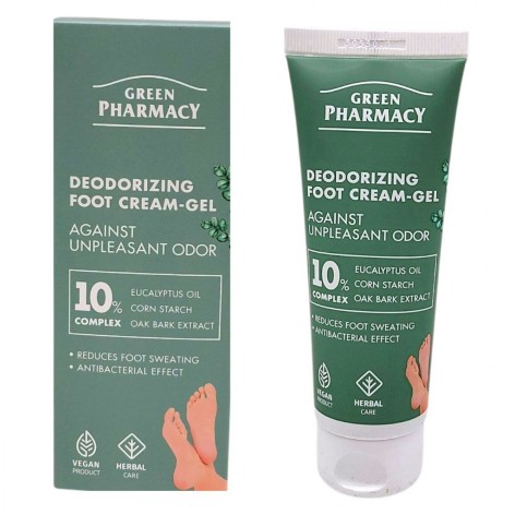 Крем-гель для ног Green Pharmacy 75 мл, дезодорующий против неприятного запаха
