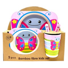 Набор детской бамбуковой посуды (БАБОЧКА)