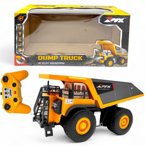 Спецтехніка на радіокеруванні “Самоскид”, металопластик, підсвічування, акум. 3.7V, USB-кабель, пульт 2.4 GHz, масштаб 1:18