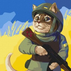 Картина по номерам "Котик ЗСУ" ★★★