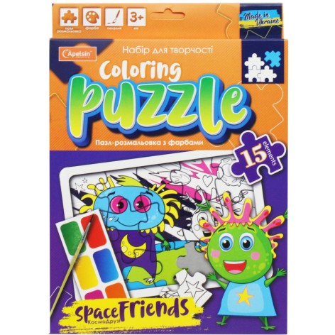 Пазл-раскраска с цветами "Coloring Puzzle: Космодрузья" (укр)