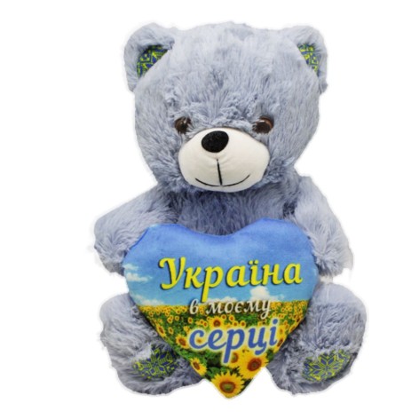 М'яка іграшка "Ведмедик патріот", блакитний