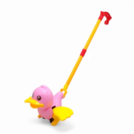Каталка з ручкою каченя (РОЖЕВА)