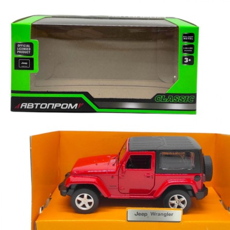 Машинка металева "АВТОПРОМ 1:42 JEEP WRANGLER", (ЧЕРВОНИЙ)