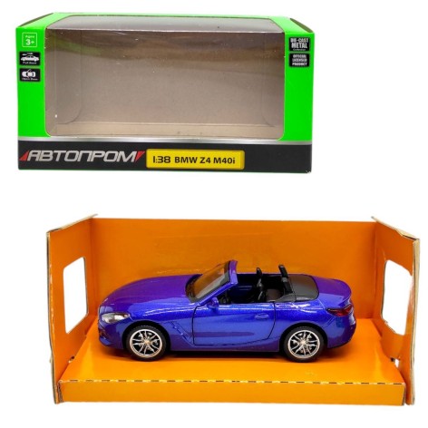 Машинка металлическая "АВТОПРОМ. 1:38 BMW Z4 M40i" (СИНЯЯ)