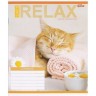 Тетрадь ЦВЕТНАЯ на 18 листов КЛЕТКА "RELAX CATʼS" (20 ШТ)