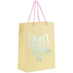 Пакет бумажный подарочный, 18х24 см Don't overthink it