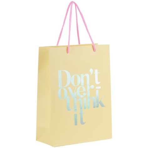 Пакет бумажный подарочный, 18х24 см Don't overthink it